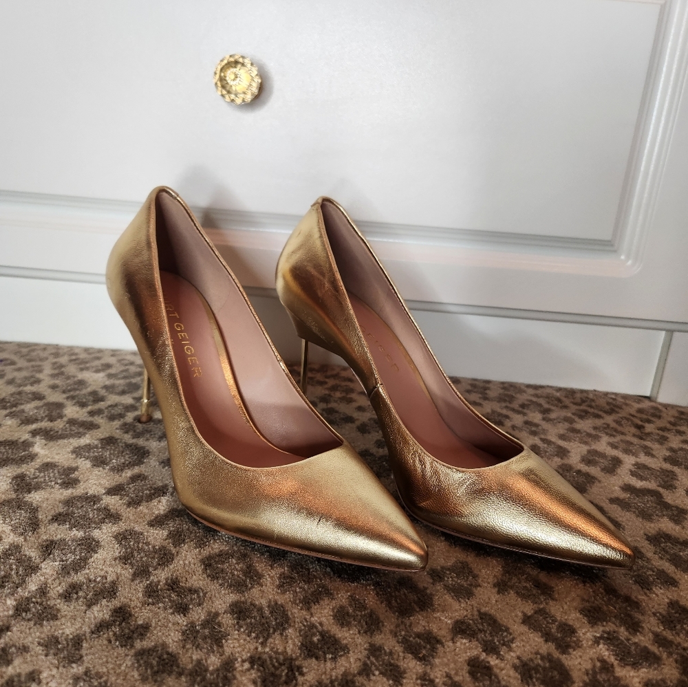 Kurt Geiger Britton 90 Gold Heels Size 37